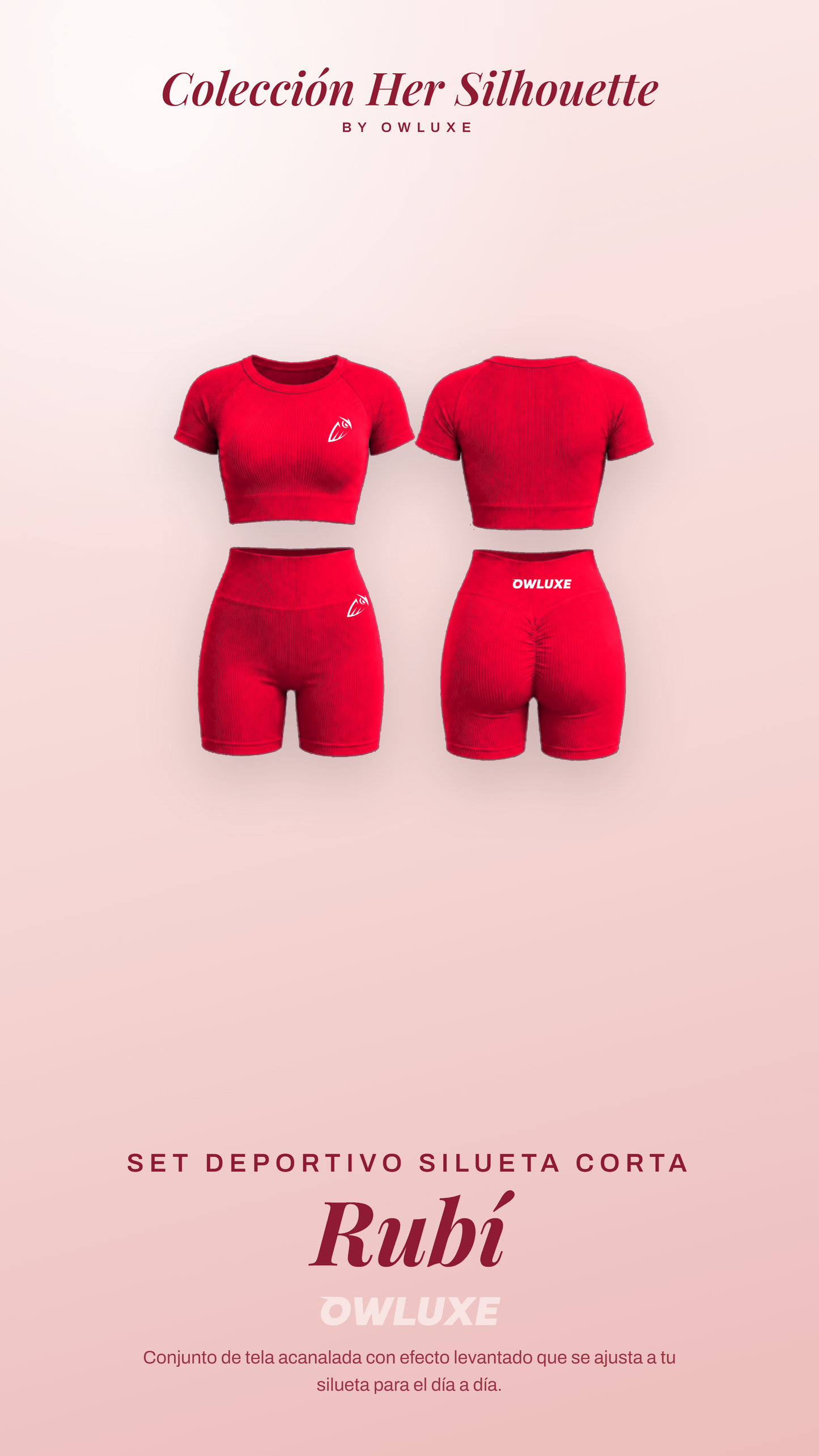 Short Deportivo Mujer Cintura Alta — Rubí | Her Silhouette by Owluxe
