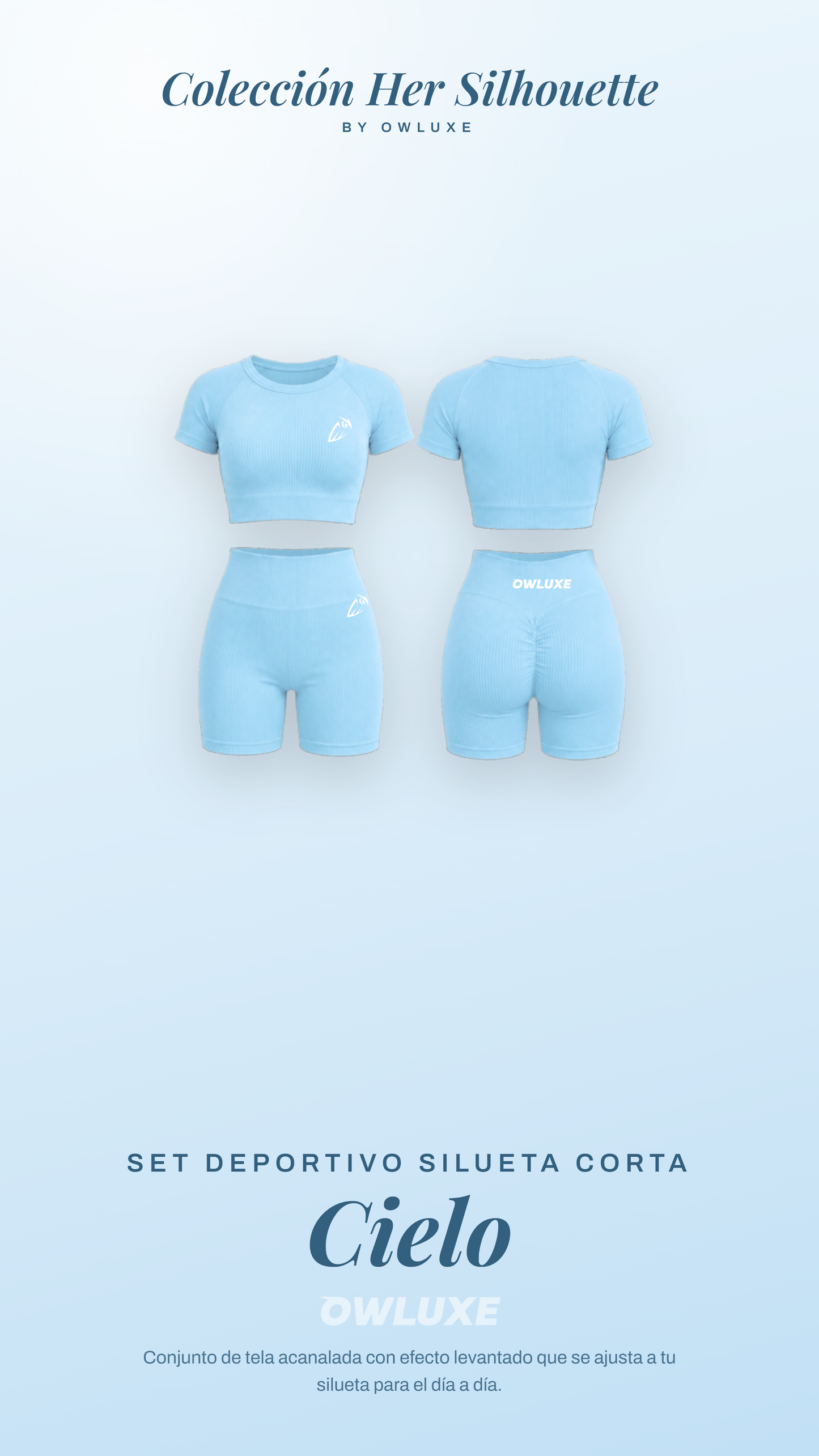 Top Deportivo Mujer Acanalado — Cielo | Her Silhouette by Owluxe