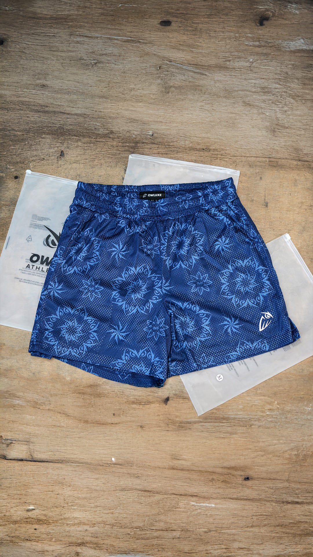 Ocean Blue Mandala Mesh Shorts