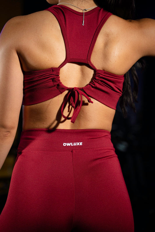 Owl Essentials Performance Top sand burgundy wine