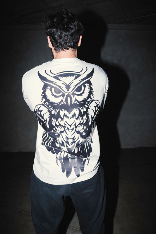 Royal Owl Premium Tee — White Mirage