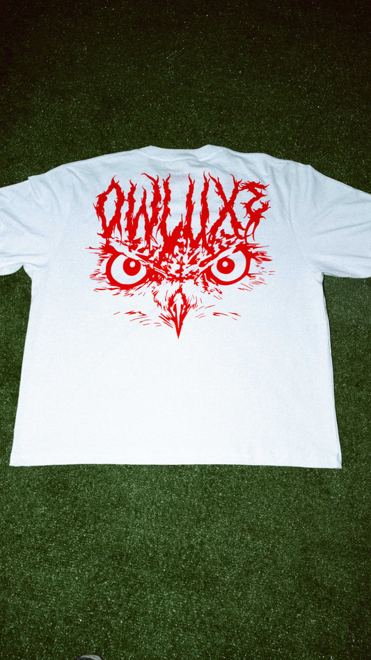 Visionary White & Red Boxy Tee