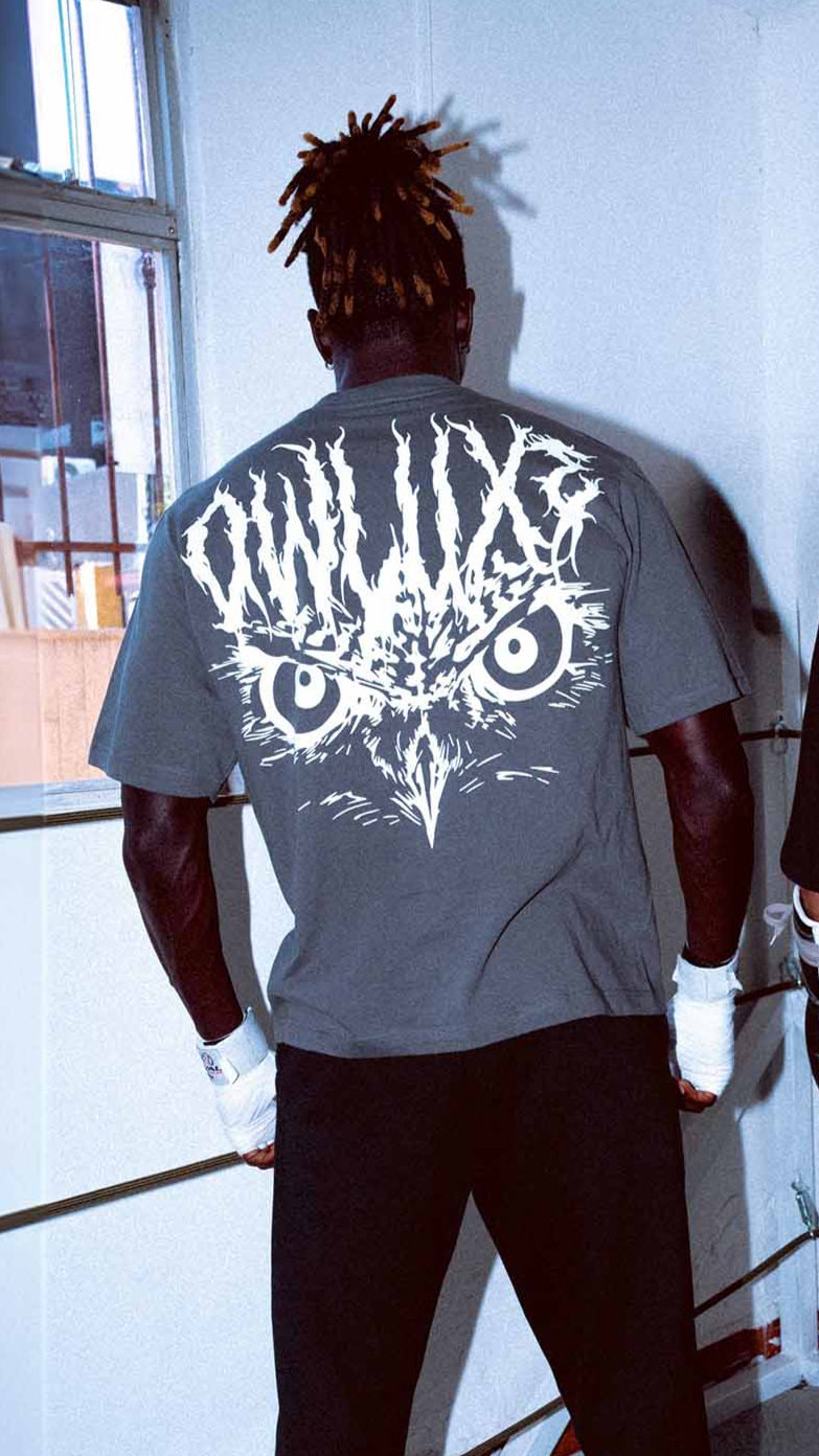 Visionary Gray & White Boxy Tee