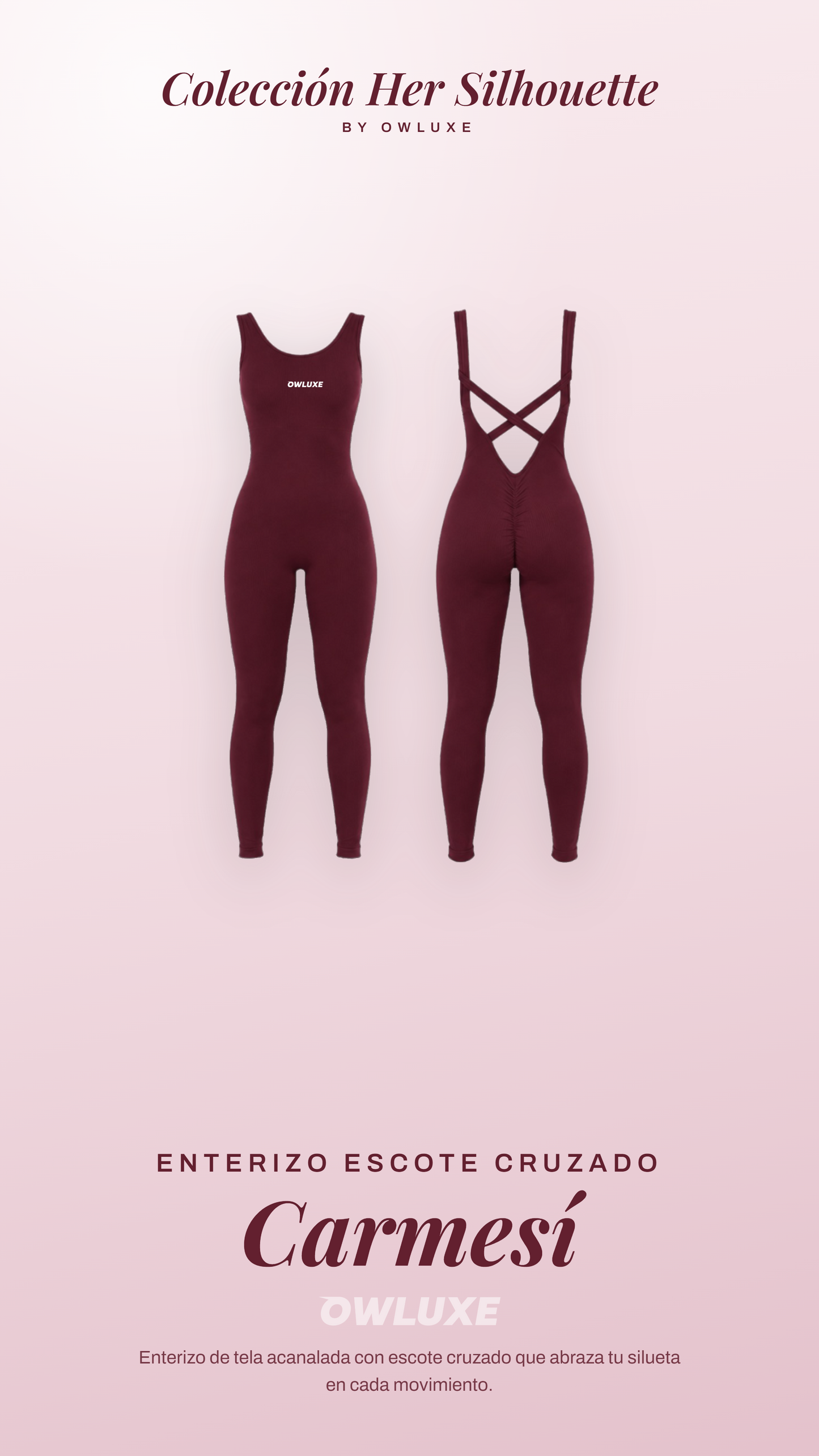 Enterizo Deportivo Mujer Sin Espalda — Carmesí | Her Silhouette by Owluxe