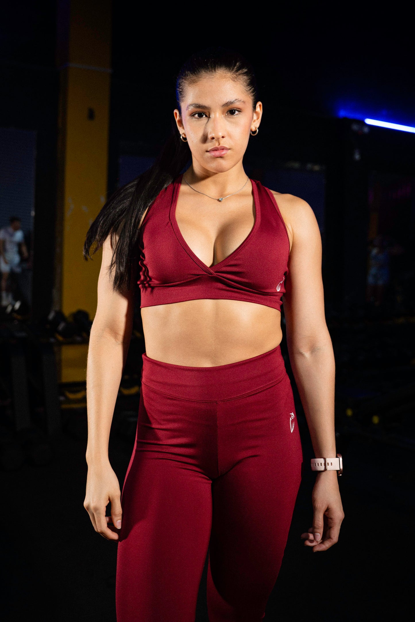 Owl Essential Performance Leggings burgundy wine