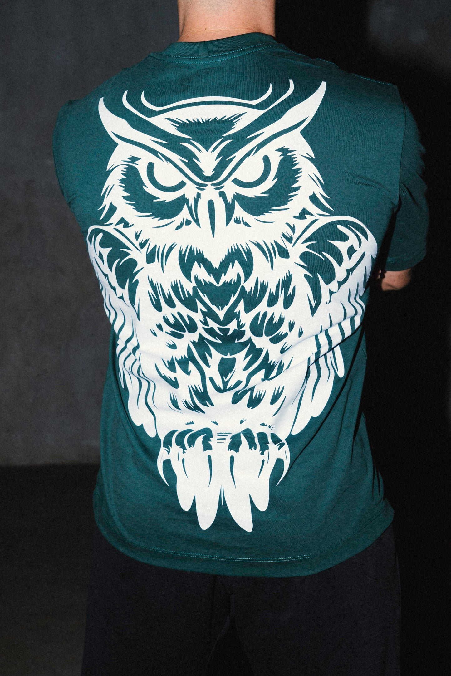 Royal Owl Premium Tee — Emerald Wings