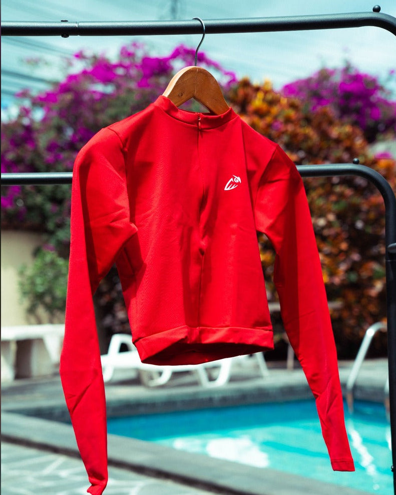 Owl Essentials V2 Women’s Red Zip Long Sleeve